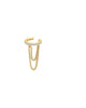 Pave Double Drop Chain Ear Cuff Gold One Size Single - thumbnail