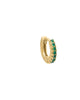Emerald Green CZ Mini Huggie Earring 14K Gold One Size Single - thumbnail