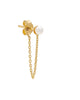 Pearl Chain Front Back Stud Earring 14K Gold One Size Single - thumbnail