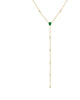 CZ Station Lariat Necklace Emerald Green One Size - thumbnail