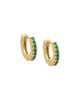 Emerald Green CZ Mini Huggie Earring 14K Gold One Size Pair - thumbnail
