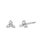 Diamond Trio Stud Earring 14K White Gold 3MM Pair - thumbnail