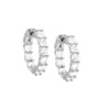 CZ Small Round Hoop Earring Silver One Size - thumbnail