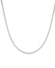 Classic Thin Tennis Necklace Silver 15" - thumbnail