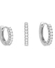 CZ Mini Huggie Earring Combo Set Silver One Size - thumbnail