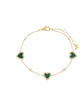 Pave Multi Heart Stone Bracelet Malachite One Size - thumbnail