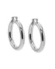 Adina's Chunky Hollow Hoop Earring Silver 35 MM - thumbnail