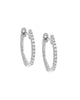 Diamond Huggie Earring 14K White Gold 12 MM Pair - thumbnail