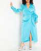 Satin Maxi Wrap Dress - thumbnail