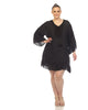 Sheer Embroidered Knee Length Cover Up Dress - thumbnail
