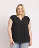 Adalee Cap Sleeve Top with Lace - thumbnail
