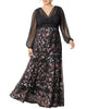 Isabella Embroidered Floral Mesh Gown - thumbnail