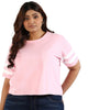 Women Solid Pink Round Neck Top - thumbnail