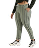 Women Olive Striped Active & Evening Trackpant - thumbnail