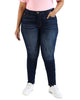 Women Solid Mid Wash Skinny Fit Denim Jeans - thumbnail
