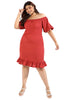 Women Solid Off Shoulder Dresses - thumbnail