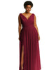 Sleeveless Draped Chiffon Maxi Dress with Front Slit - thumbnail