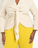 Tie Front Collared Blouse - thumbnail