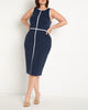 Sleeveless Piped Workwear Dress - thumbnail