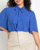Bow Blouse with Flutter Sleeve - thumbnail