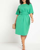 Cross Front Flutter Sleeve Dress - thumbnail