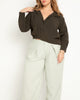 Asym Hem Shirt With Pleats - thumbnail