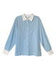 Perfect Oversized Stripe Shirt #1 Light Blue - thumbnail