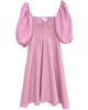 The Colette Linen On or Off the Shoulder Dress in Pink - thumbnail