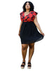 Floral Print V Wrap Ruffle Sleeveless Dress - thumbnail
