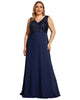 Sequin Sleeveless Double V-Neck Formal Evening Dress - thumbnail