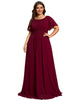 Simple Chiffon Pleated A-Line Round Neckline Bridesmaid Dress - thumbnail
