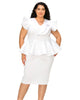 Onyx Neoprene Peplum Dress - thumbnail
