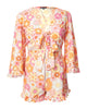 Smak Parlour Pink & Orange Mod Bloom Tie Front Romper - thumbnail
