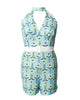 Smak Parlour Blue Daisy Daze Halter Romper - thumbnail