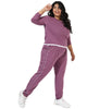 Solid Lilac 3/4 Sleeve Co-ords set with Trouser - thumbnail