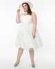 Unique Vintage White & Iridescent Heart Bridal Swing Dress - thumbnail