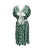 Unique Vintage Green Dog Print Swing Dress - thumbnail