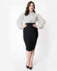 Unique Vintage 1950s Black High Waist Tracy Wiggle Skirt - thumbnail