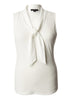 Smak Parlour White Neck Tie Top - thumbnail