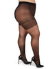 Back Seam/Cuban Heel Plus Size Curvy Control Top Pantyhose - thumbnail