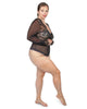 Women's Josephine Long Sleeve Lace Mesh Bodysuit - thumbnail