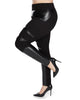 Sexy Moto Pleather Accent Shaping Leggings - thumbnail
