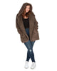Women's Marled Plush Hooded Lounge Sweater with Shawl Collar - thumbnail
