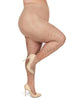 Pindot Sheer Plus Size Curvy Control Top Tights - thumbnail