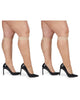 Silky Sheer Plus Size Curvy Knee High Stockings 2 Pack - thumbnail