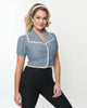 Smak Parlour Chambray & White Polka Dot Cropped Blouse - thumbnail