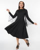 Unique Vintage Black & Mesh Bat Fit & Flare Dress - thumbnail