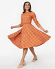 Unique Vintage Orange Plaid Devon Swing Dress - thumbnail
