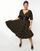 Unique Vintage Black & Pumpkin Delores Swing Dress - thumbnail