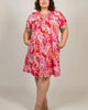 Candy Dress A-line V-Neck Floral Print Pink - thumbnail